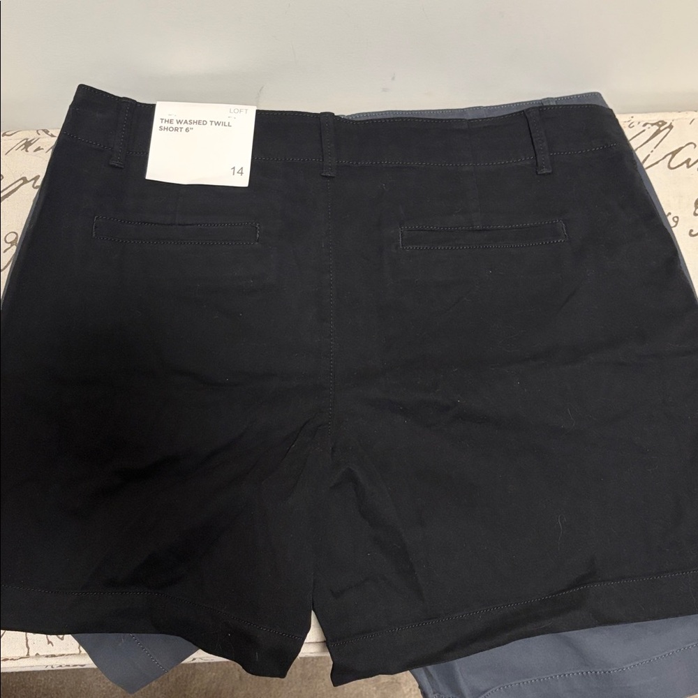 LOFT Classic Black Twill Shorts